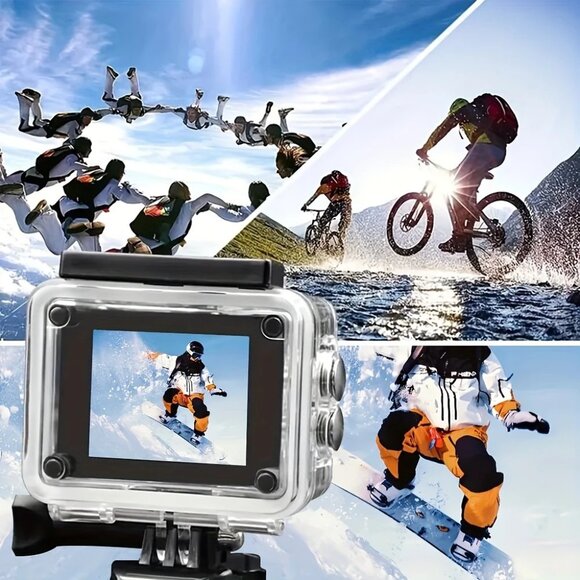 Action Camera 4K30fps, 20MP, 131ft Underwater, WiFi, 170° Wide Angle 16G Memory - Picture 2 of 7